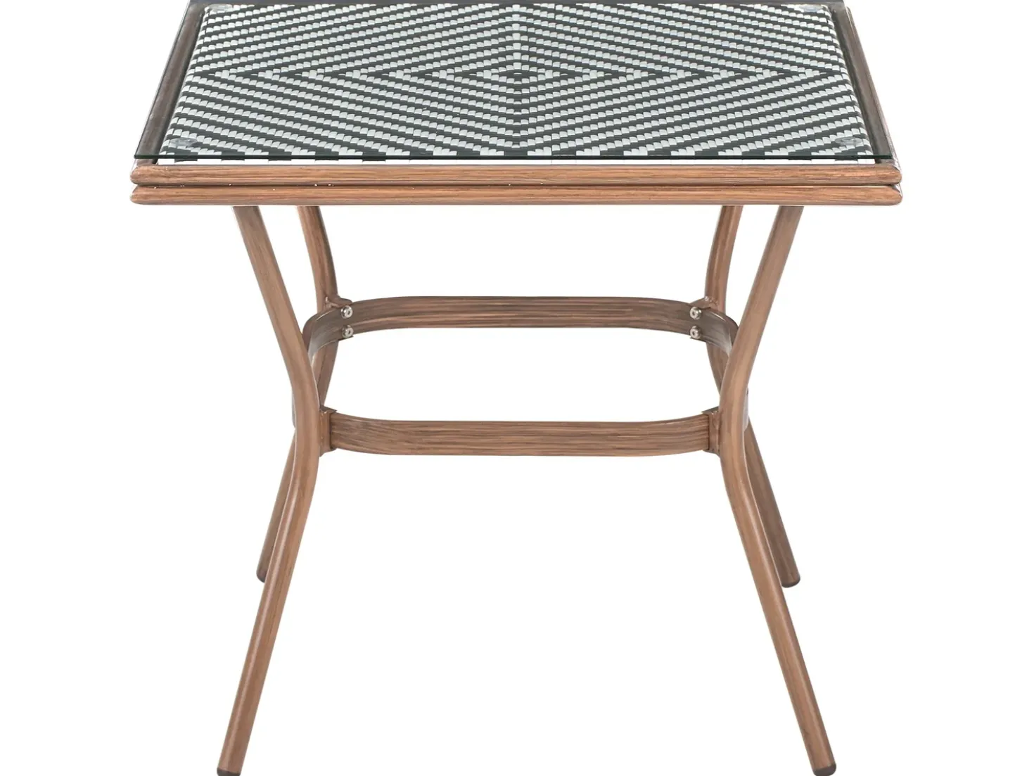 Tavolino Bistrot CASPRI 80 cm 80 cm Vetro Nero/Bianco
