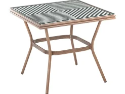 Tavolino Bistrot CASPRI 80 cm 80 cm Vetro Nero/Bianco