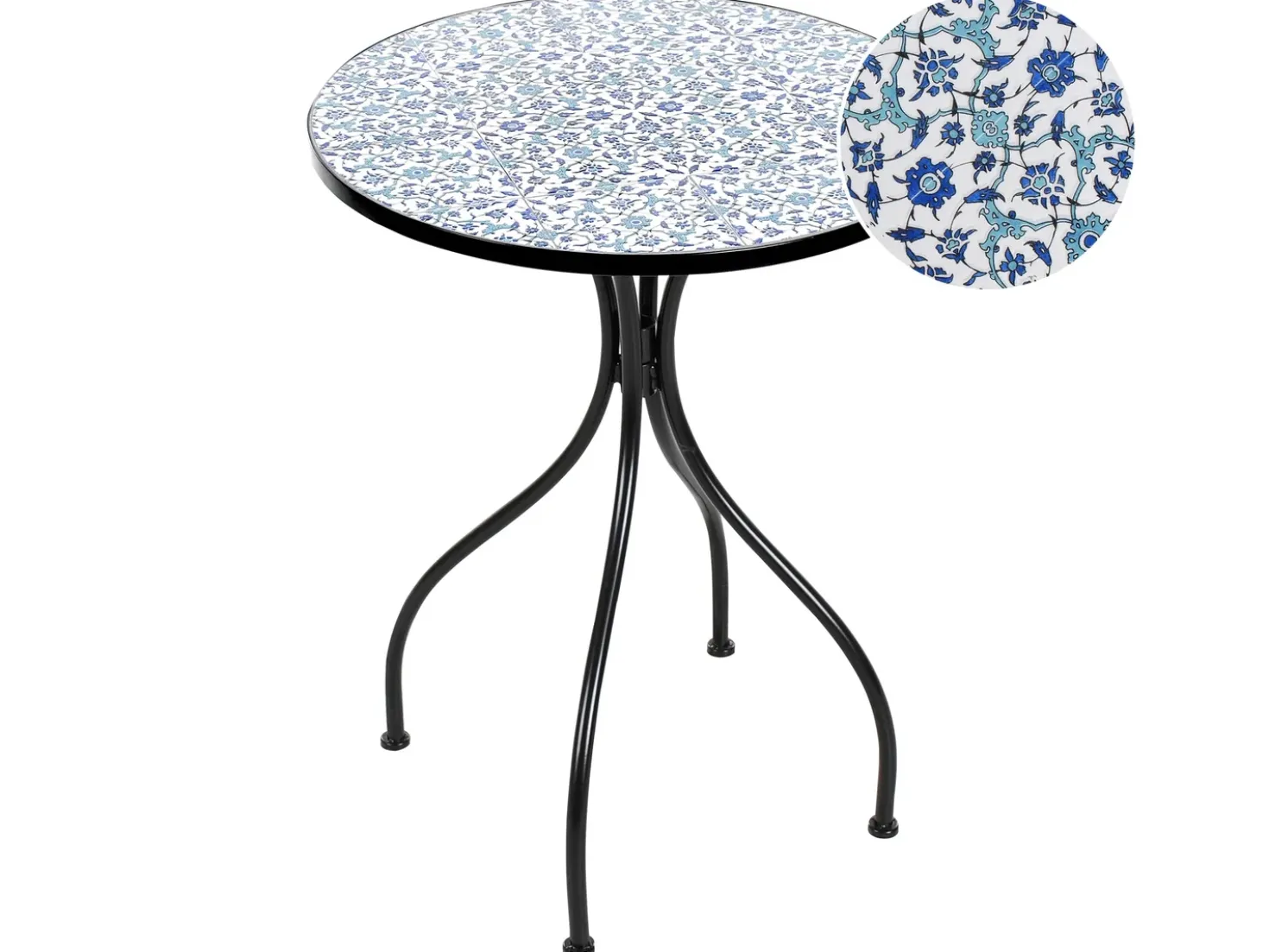 Tavolino Bistrot CHAPECO 60 cm 60 cm Metallo Nero