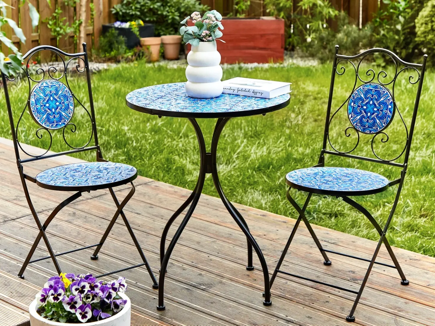 Tavolino Bistrot CIGLIANO 60 cm 60 cm Metallo Nero