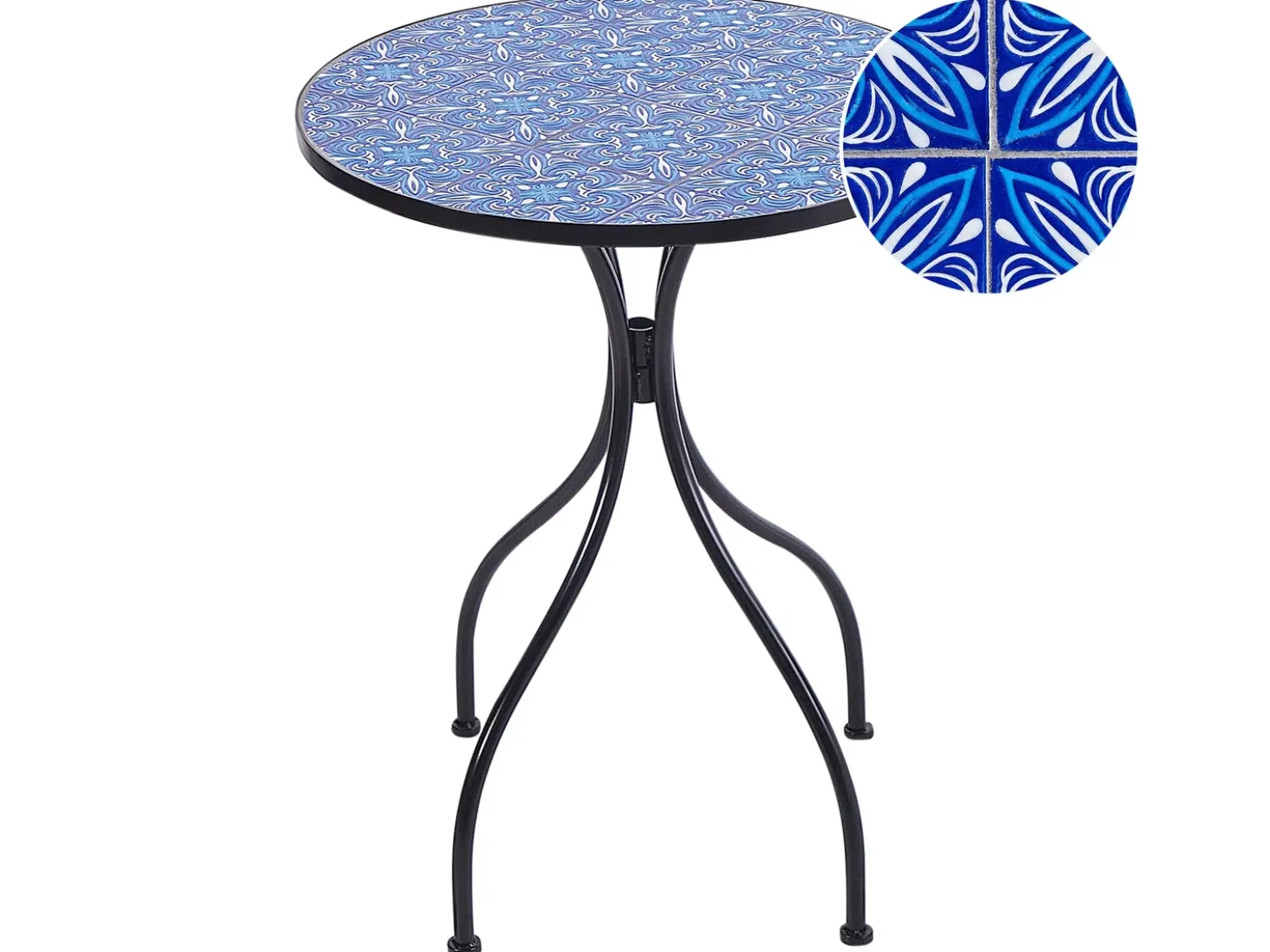 Tavolino Bistrot CIGLIANO 60 cm 60 cm Metallo Nero