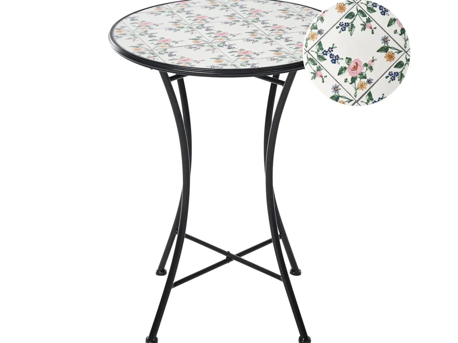 Tavolino Bistrot COLLIO 60 cm 60 cm Metallo Nero