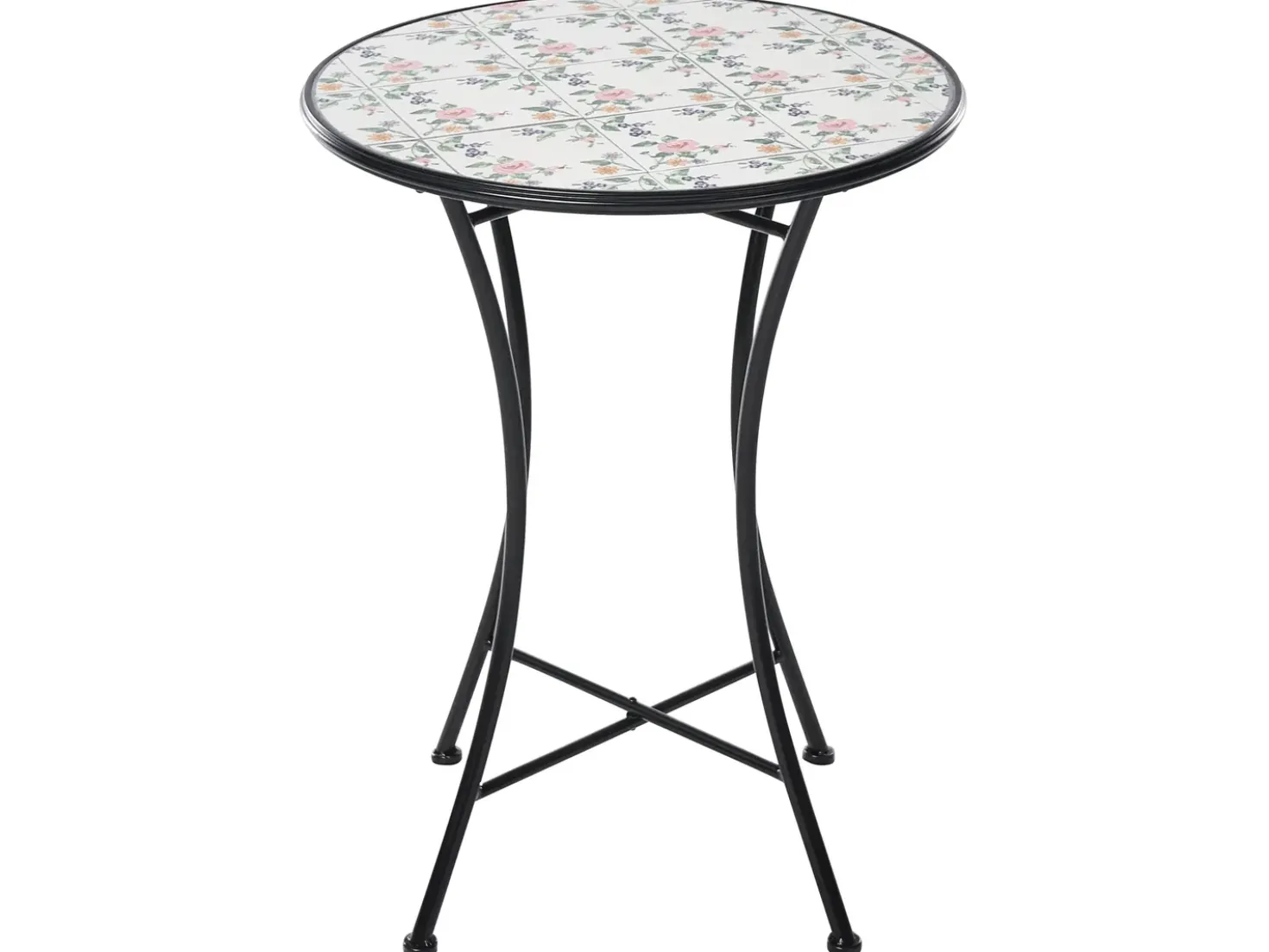 Tavolino Bistrot COLLIO 60 cm 60 cm Metallo Nero