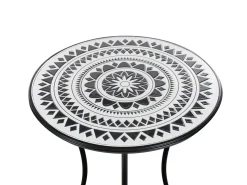 Tavolino Bistrot COMISO 60 cm 60 cm Metallo Nero/Bianco