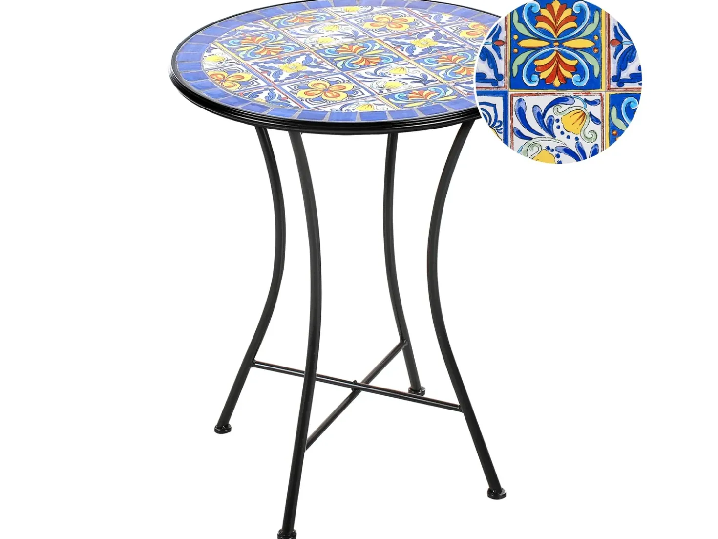 Tavolino Bistrot CORIANO 60 cm 60 cm Metallo Nero