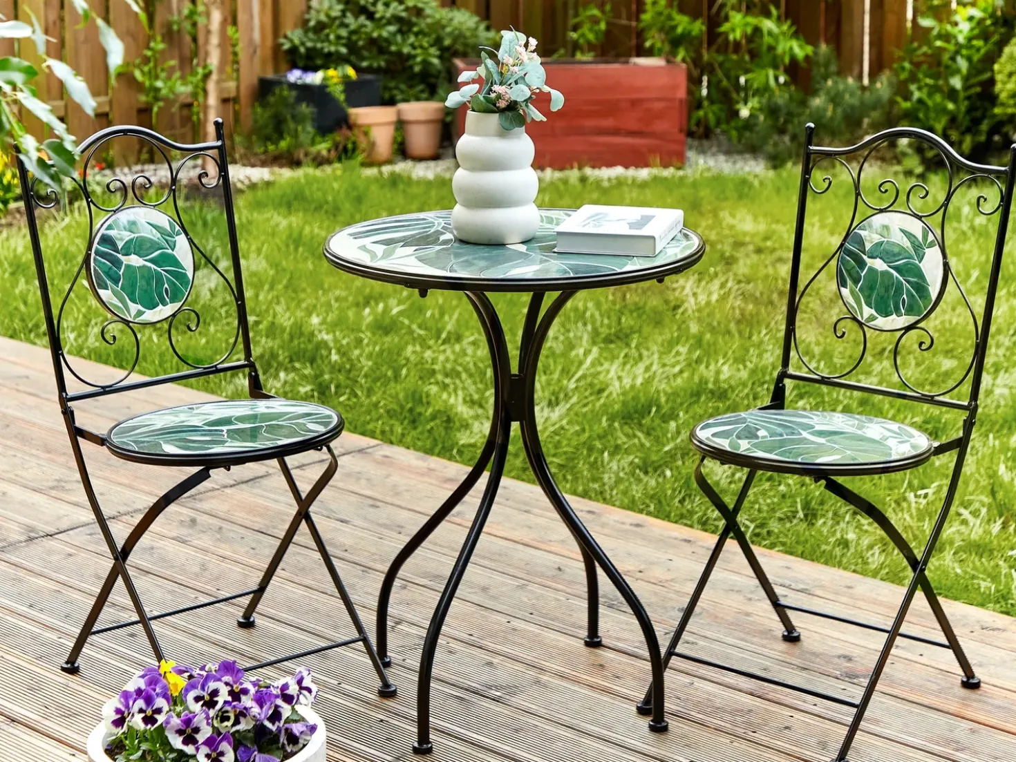 Tavolino Bistrot COZZANA 60 cm 60 cm Metallo Nero