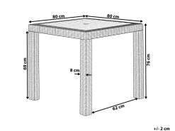 Tavolino Bistrot FOSSANO 80 cm 80 cm Bianco