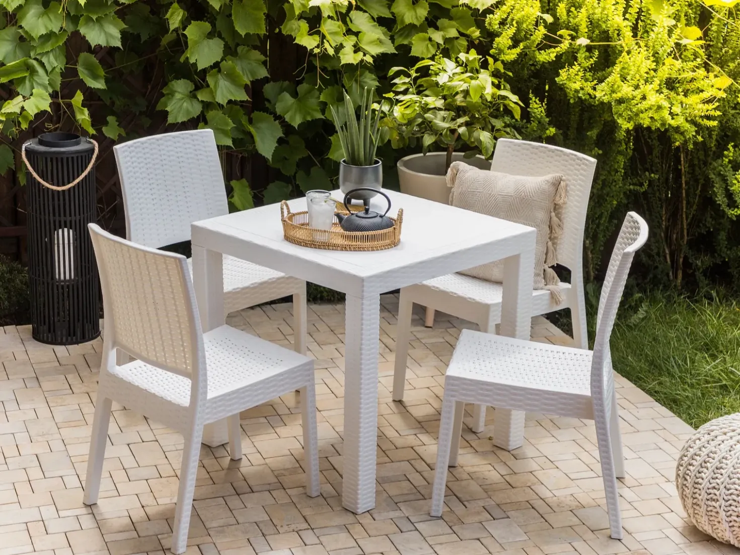 Tavolino Bistrot FOSSANO 80 cm 80 cm Bianco