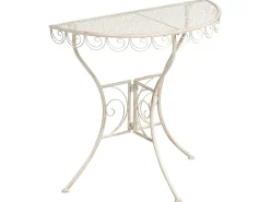 Tavolino Bistrot JUINA 80 cm 36 cm Metallo Beige chiaro
