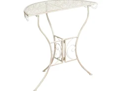 Tavolino Bistrot JUINA 80 cm 36 cm Metallo Beige chiaro