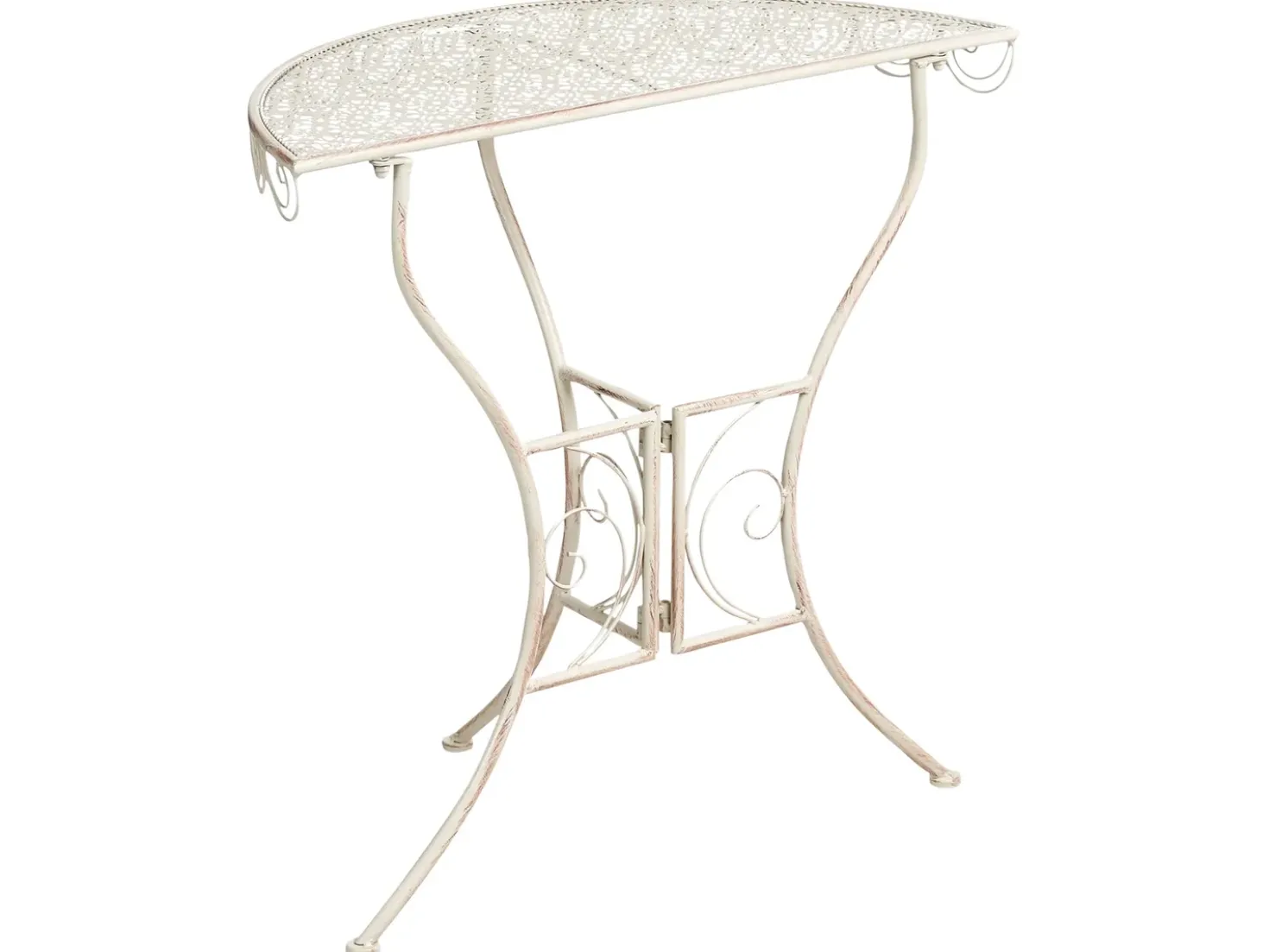 Tavolino Bistrot JUINA 80 cm 36 cm Metallo Beige chiaro