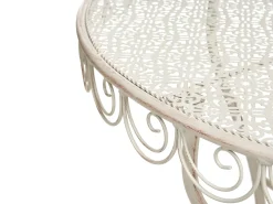 Tavolino Bistrot JUINA 80 cm 36 cm Metallo Beige chiaro