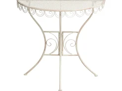 Tavolino Bistrot JUINA 80 cm 36 cm Metallo Beige chiaro