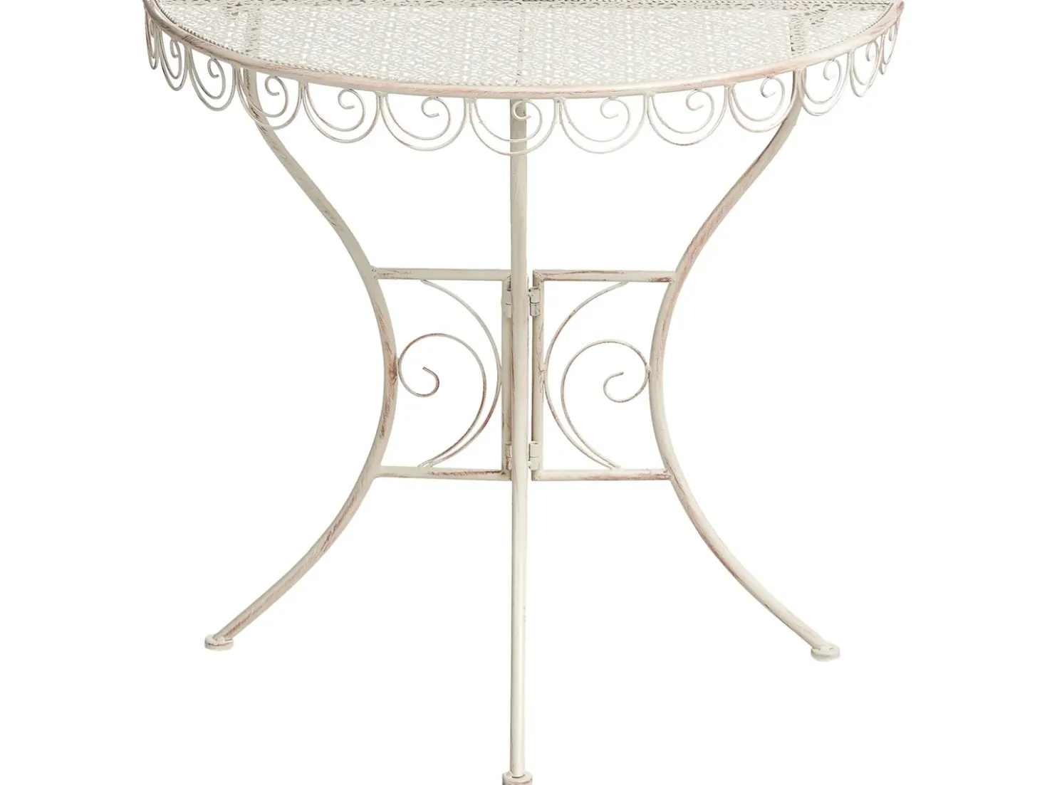 Tavolino Bistrot JUINA 80 cm 36 cm Metallo Beige chiaro