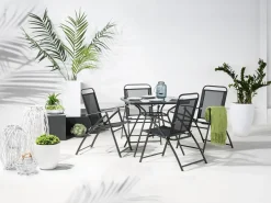 Tavolino Bistrot LIVO 80 cm 80 cm Vetro Nero