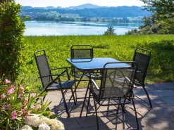 Tavolino Bistrot LIVO 80 cm 80 cm Vetro Nero