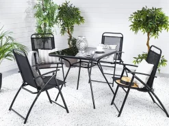 Tavolino Bistrot LIVO 80 cm 80 cm Vetro Nero