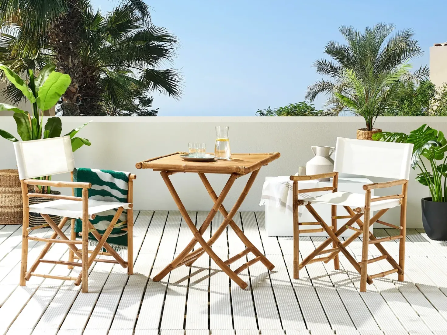Tavolino Bistrot MOLISE 70 cm 70 cm Bambù Marrone