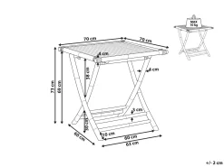 Tavolino Bistrot MOLISE 70 cm 70 cm Bambù Marrone