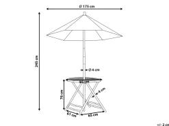 Tavolino Bistrot MOLISE 85 cm 85 cm Bambù Marrone chiaro