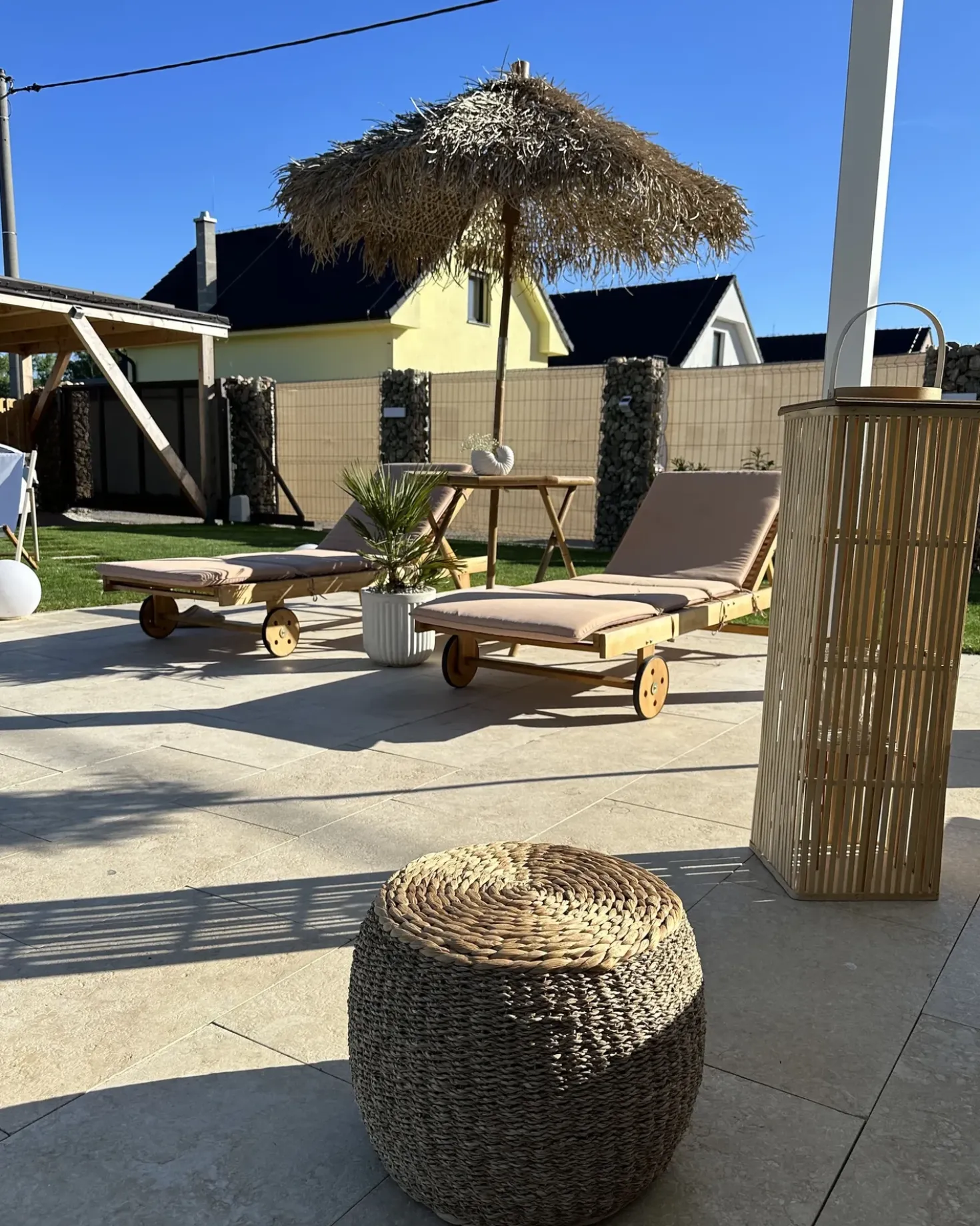 Tavolino Bistrot MOLISE 85 cm 85 cm Bambù Marrone chiaro