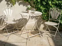 Tavolino Bistrot PAVIA 71 cm 71 cm Metallo Bianco sporco