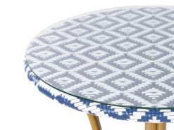 Tavolino Bistrot RIFREDDO 70 cm 70 cm Vetro temperato Blu