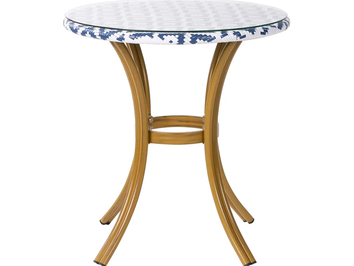 Tavolino Bistrot RIFREDDO 70 cm 70 cm Vetro temperato Blu