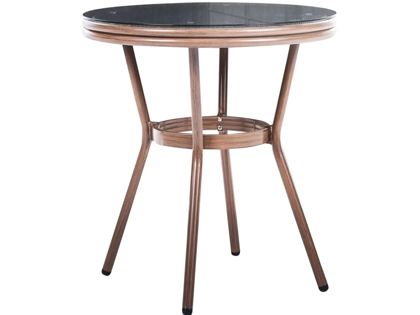 Tavolino Bistrot RIFREDDO 70 cm 70 cm Vetro temperato Grigio