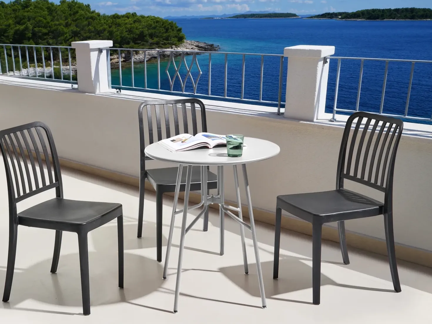Tavolino Bistrot TALTAL 64 cm 64 cm Metallo Grigio