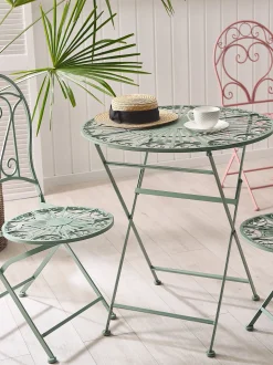 Tavolino Bistrot TRENTO 70 cm 70 cm Metallo Verde chiaro