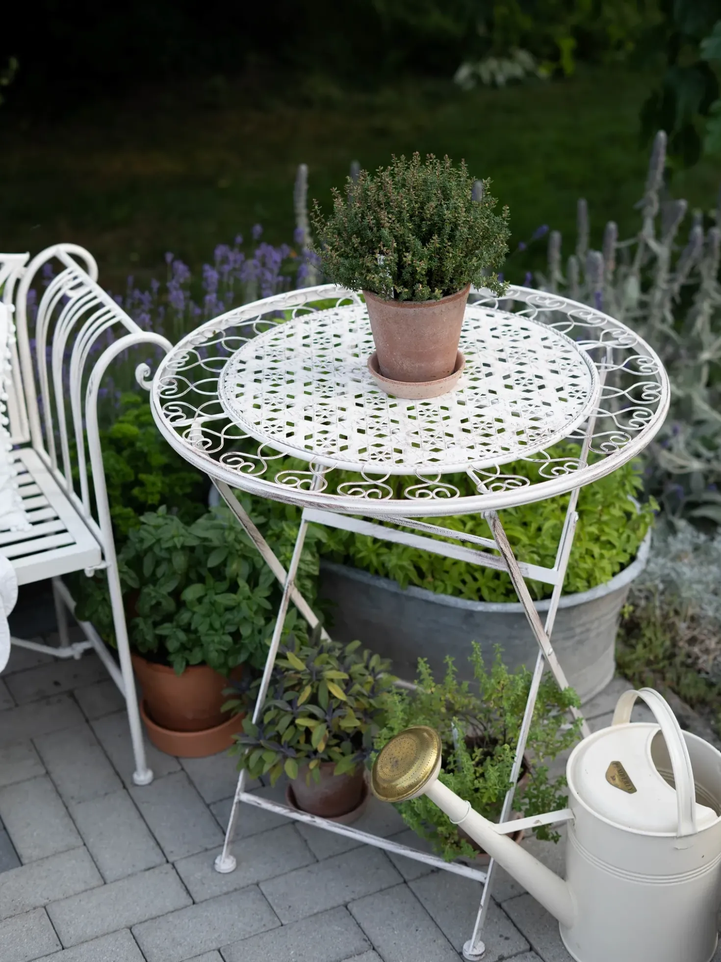 Tavolino Bistrot TRIESTE 70 cm 70 cm Metallo Beige chiaro