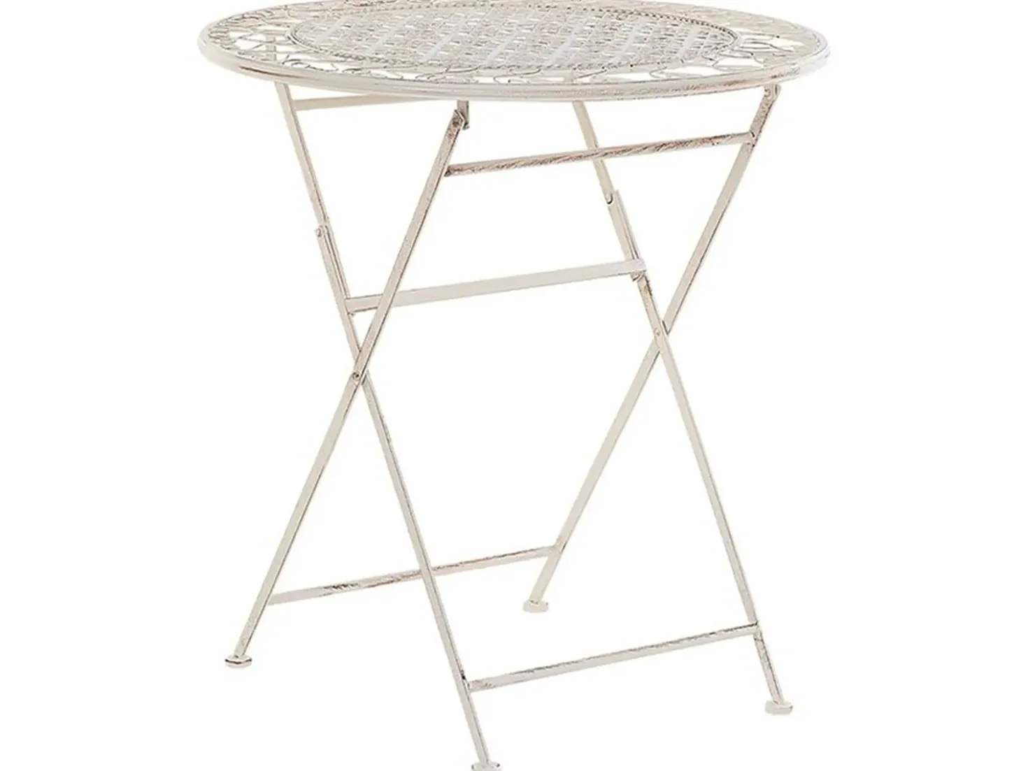 Tavolino Bistrot TRIESTE 70 cm 70 cm Metallo Beige chiaro