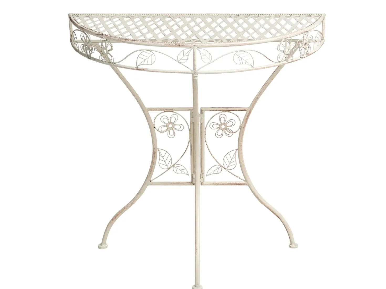 Tavolino Bistrot YAVIZA 80 cm 36 cm Metallo Beige chiaro