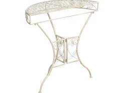 Tavolino Bistrot YAVIZA 80 cm 36 cm Metallo Beige chiaro