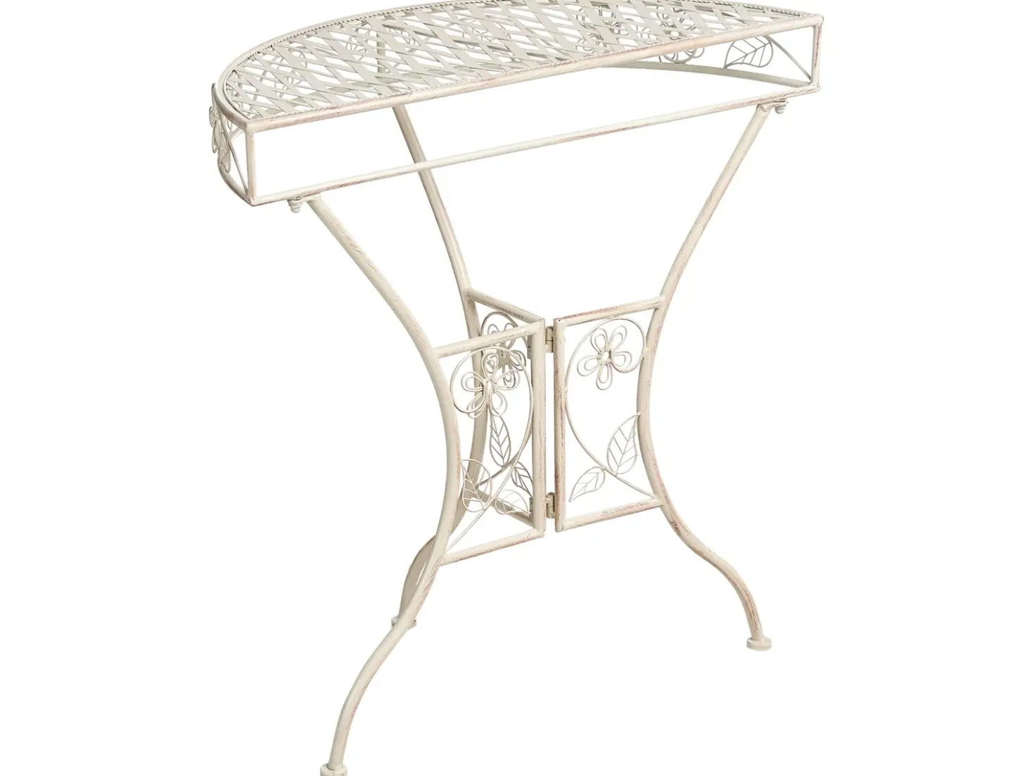 Tavolino Bistrot YAVIZA 80 cm 36 cm Metallo Beige chiaro