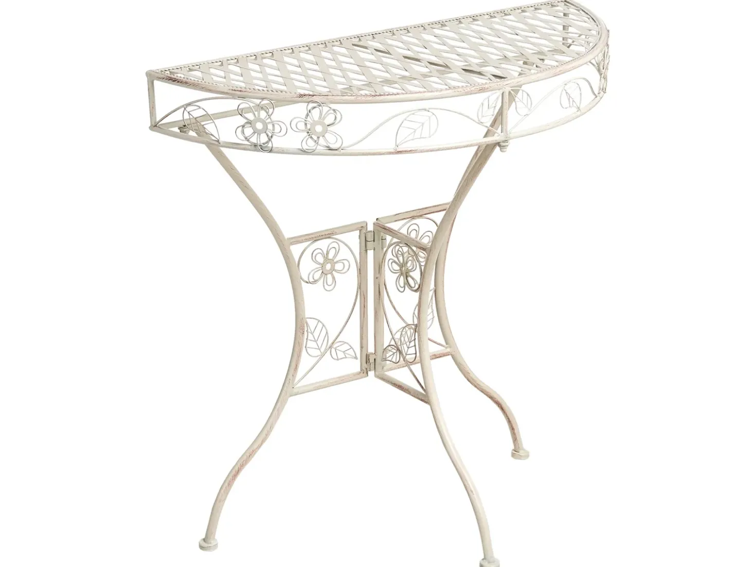 Tavolino Bistrot YAVIZA 80 cm 36 cm Metallo Beige chiaro