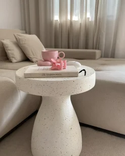 Tavolino BIVIERE 39 cm 39 cm Effetto terrazzo Terrazzo Bianco