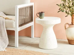 Tavolino BIVIERE 39 cm 39 cm Effetto terrazzo Terrazzo Bianco