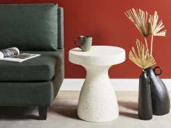 Tavolino BIVIERE 39 cm 39 cm Effetto terrazzo Terrazzo Bianco