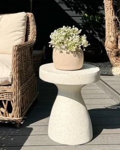 Tavolino BIVIERE 39 cm 39 cm Effetto terrazzo Terrazzo Bianco