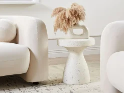 Tavolino BIVIERE 39 cm 39 cm Effetto terrazzo Terrazzo Bianco