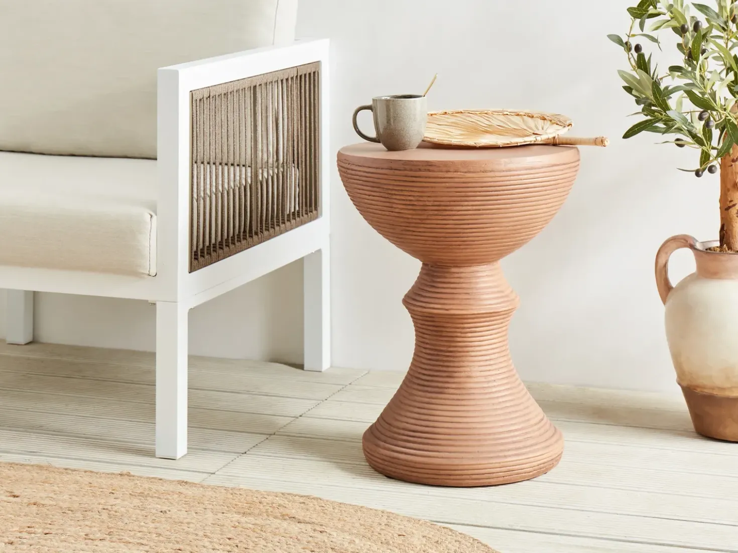 Tavolino CALDARO 40 cm 40 cm Simil legno Marrone