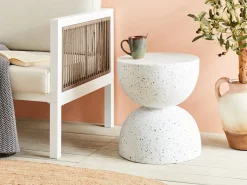 Tavolino CAORIA 40 cm 40 cm Effetto terrazzo Terrazzo Bianco