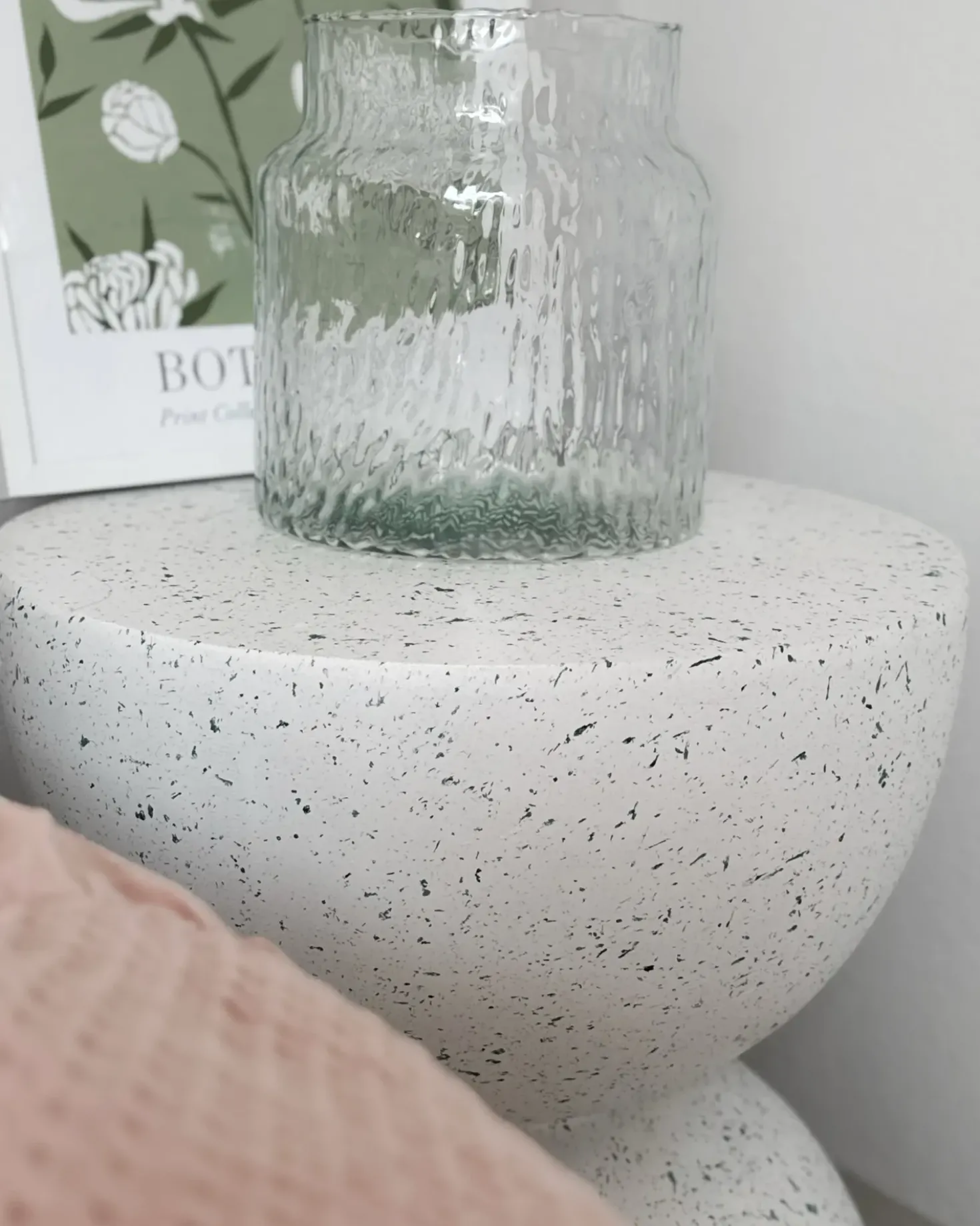 Tavolino CAORIA 40 cm 40 cm Effetto terrazzo Terrazzo Bianco