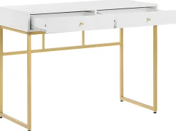 Tavolino consolle DAPHNE Bianco/Oro 100 cm 48 cm con Cassetti