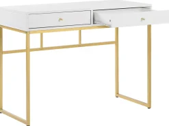 Tavolino consolle DAPHNE Bianco/Oro 100 cm 48 cm con Cassetti