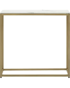 Tavolino consolle DELANO Vetro temperato Marmo/Oro