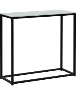 Tavolino consolle DELANO Vetro temperato Marmo/Nero