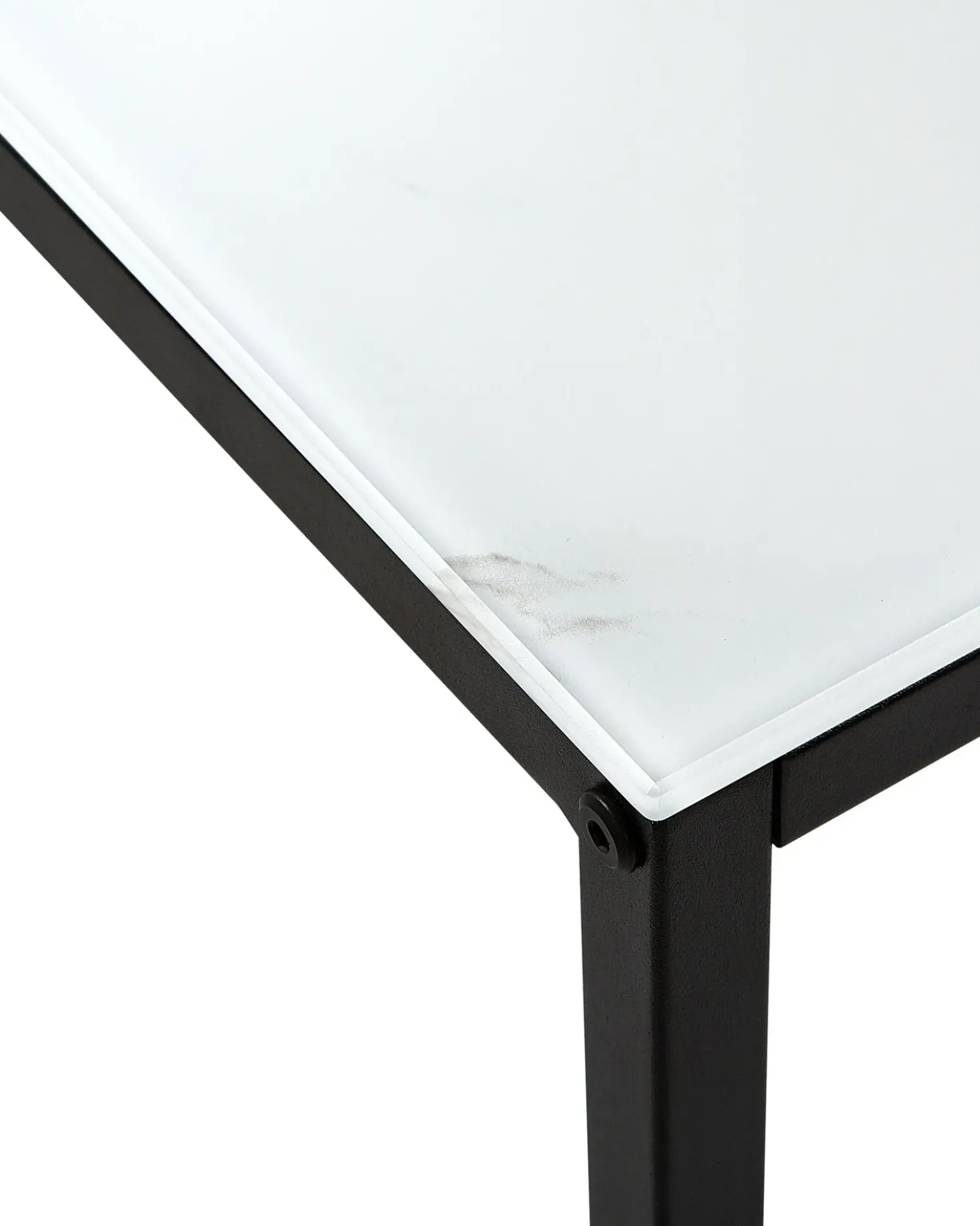 Tavolino consolle DELANO Vetro temperato Marmo/Nero